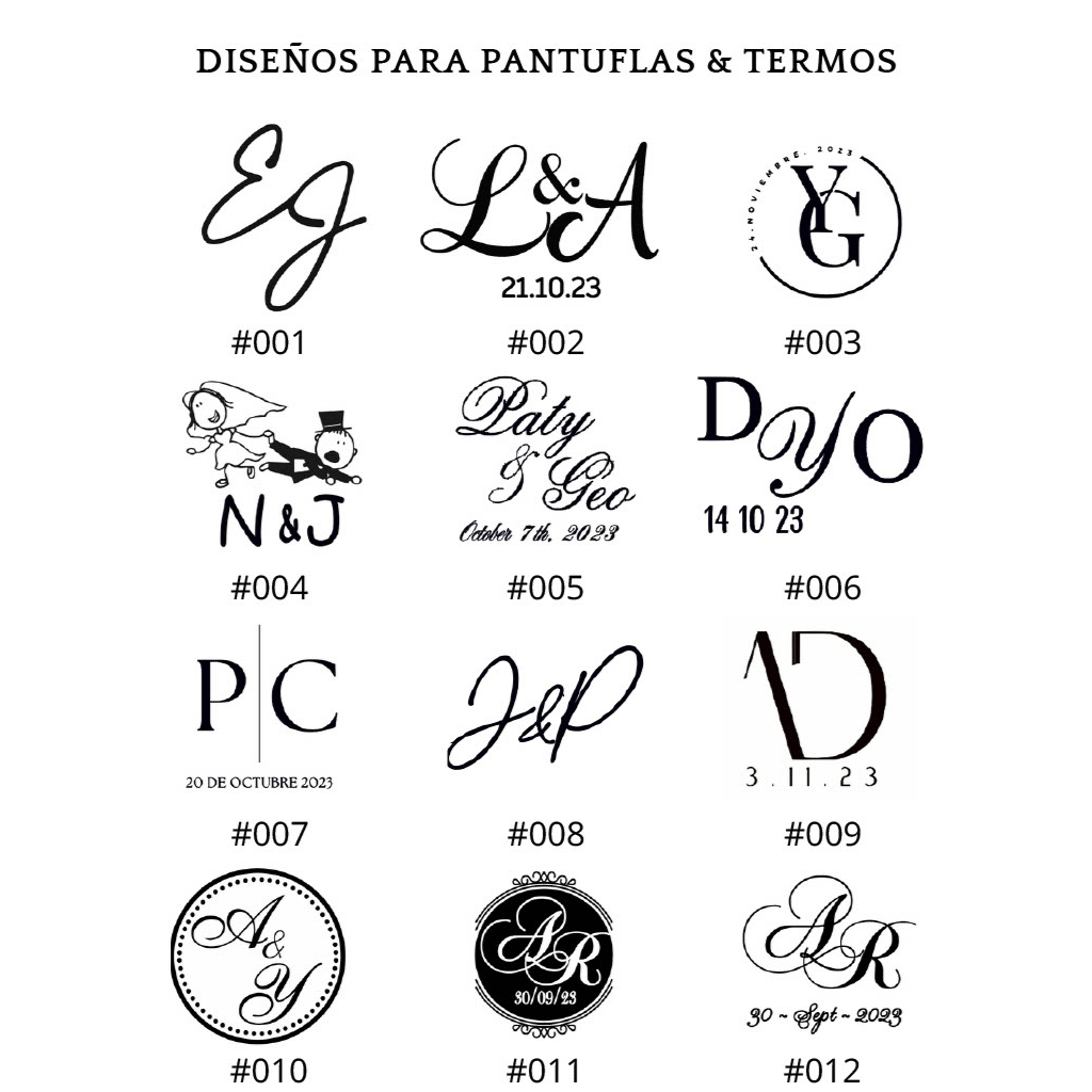 Pantuflas para Boda Personalizadas con Forro Negro