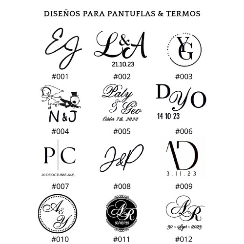 Pantuflas para Boda Personalizadas con Forro Negro