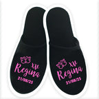 Pantuflas con forro negro para XV años – elegancia