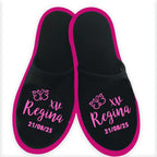Pantuflas con forro negro para XV años – elegancia