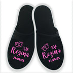 Pantuflas con forro negro para XV años – elegancia