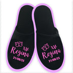 Pantuflas con forro negro para XV años – elegancia