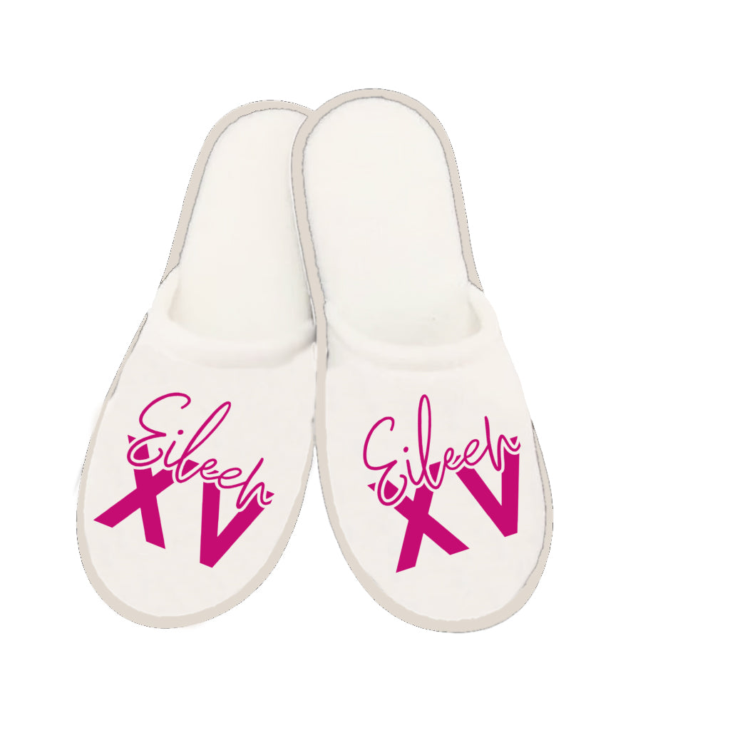 Pantuflas para Xv Años Personalizadas Toalla