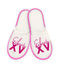 Pantuflas tipo toalla personalizadas para XV años