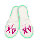 Pantuflas tipo toalla personalizadas para XV años