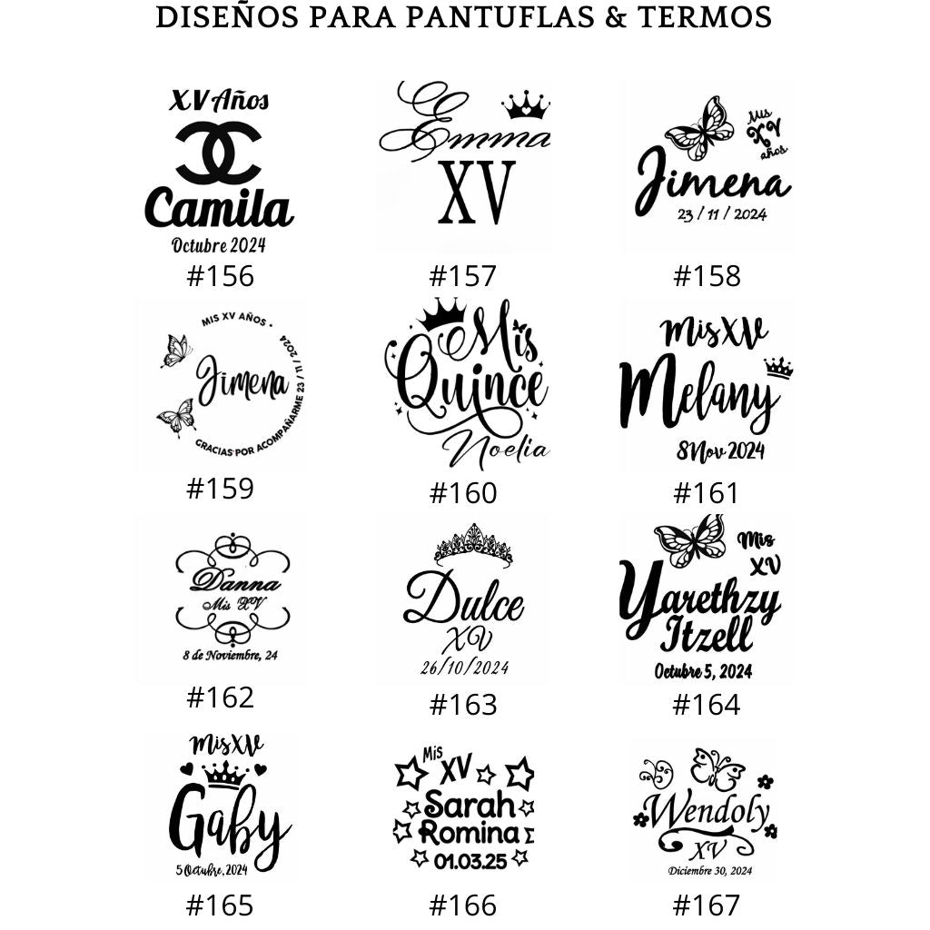 Pantuflas para XV Años Personalizadas en Tela Dubetina