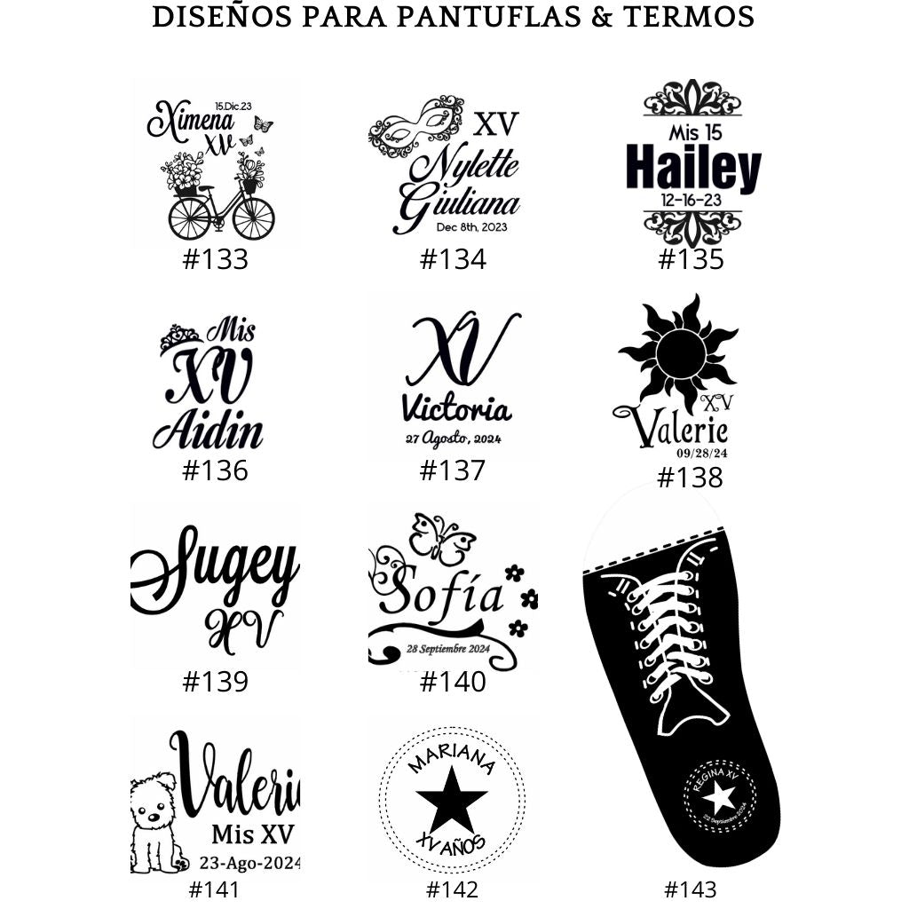 Pantuflas para XV Años Personalizadas en Tela Dubetina