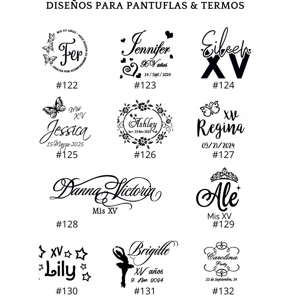 Pantuflas para XV Años Personalizadas en Tela Dubetina
