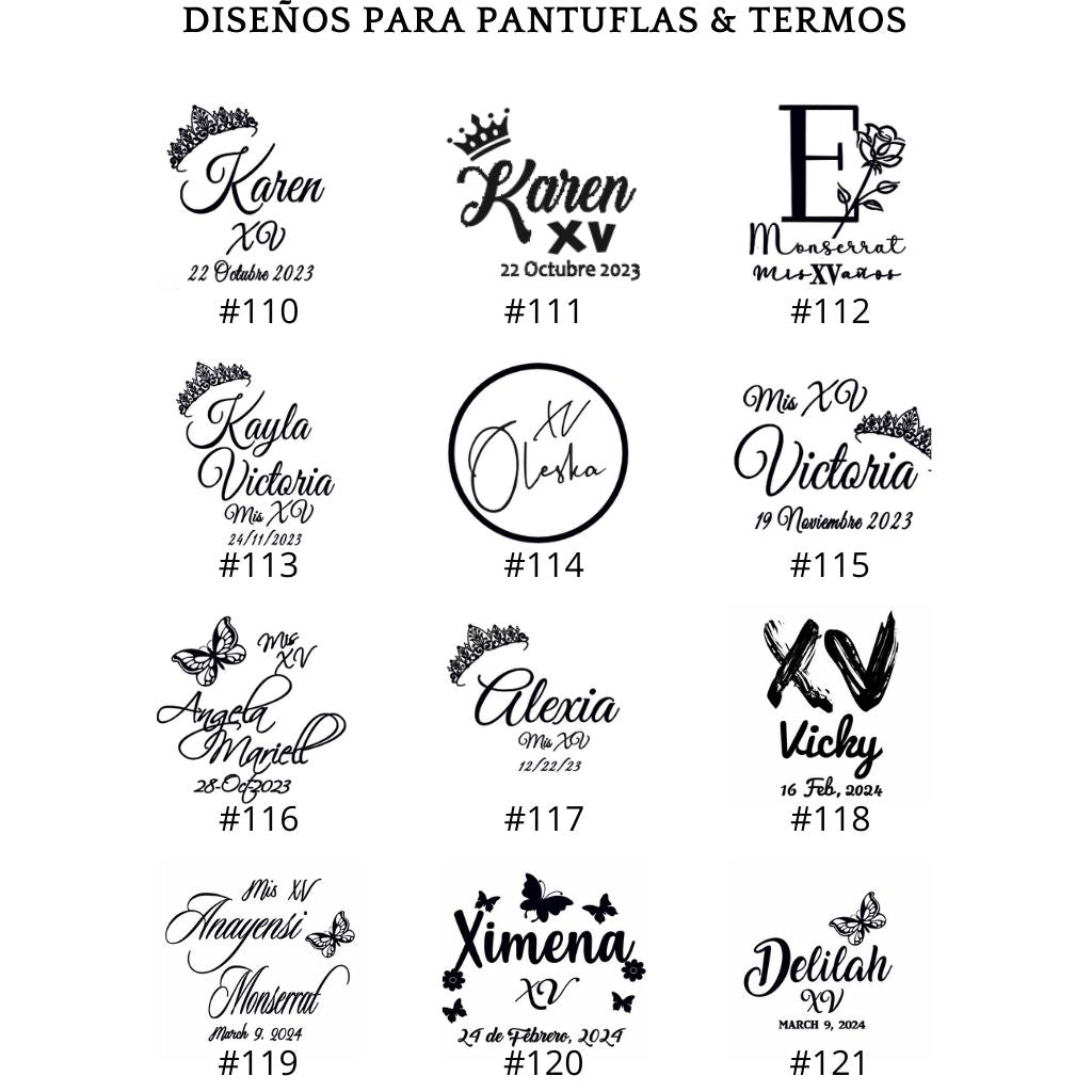 Pantuflas tipo toalla personalizadas para XV años