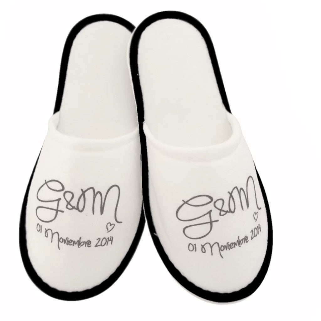 Pantuflas para Boda Personalizadas en Tela Dubetina
