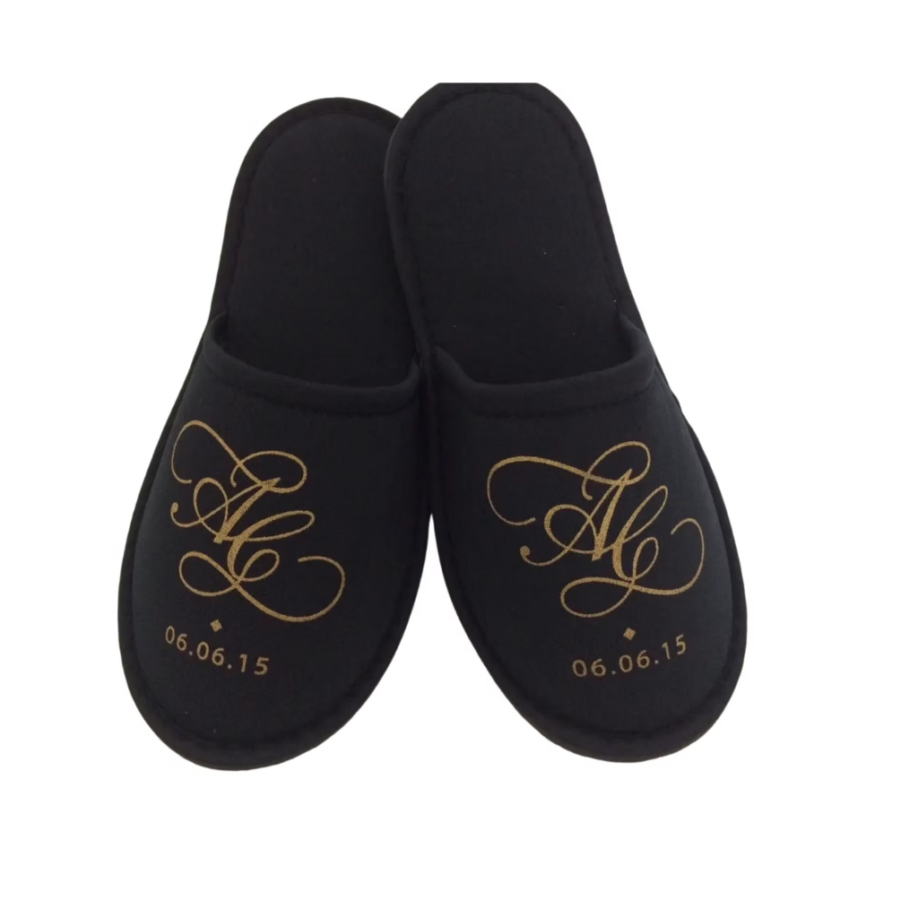 Pantuflas para Boda Personalizadas con Forro Negro